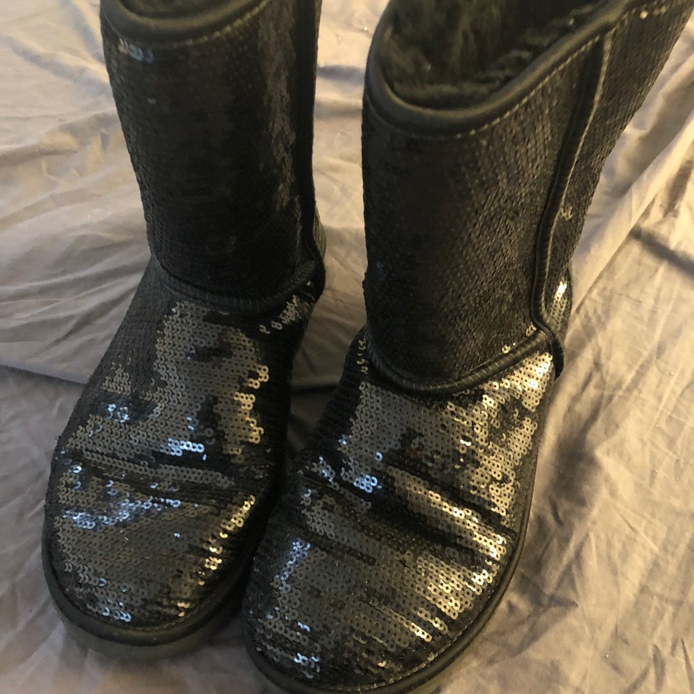 Sequin Black UGG boots